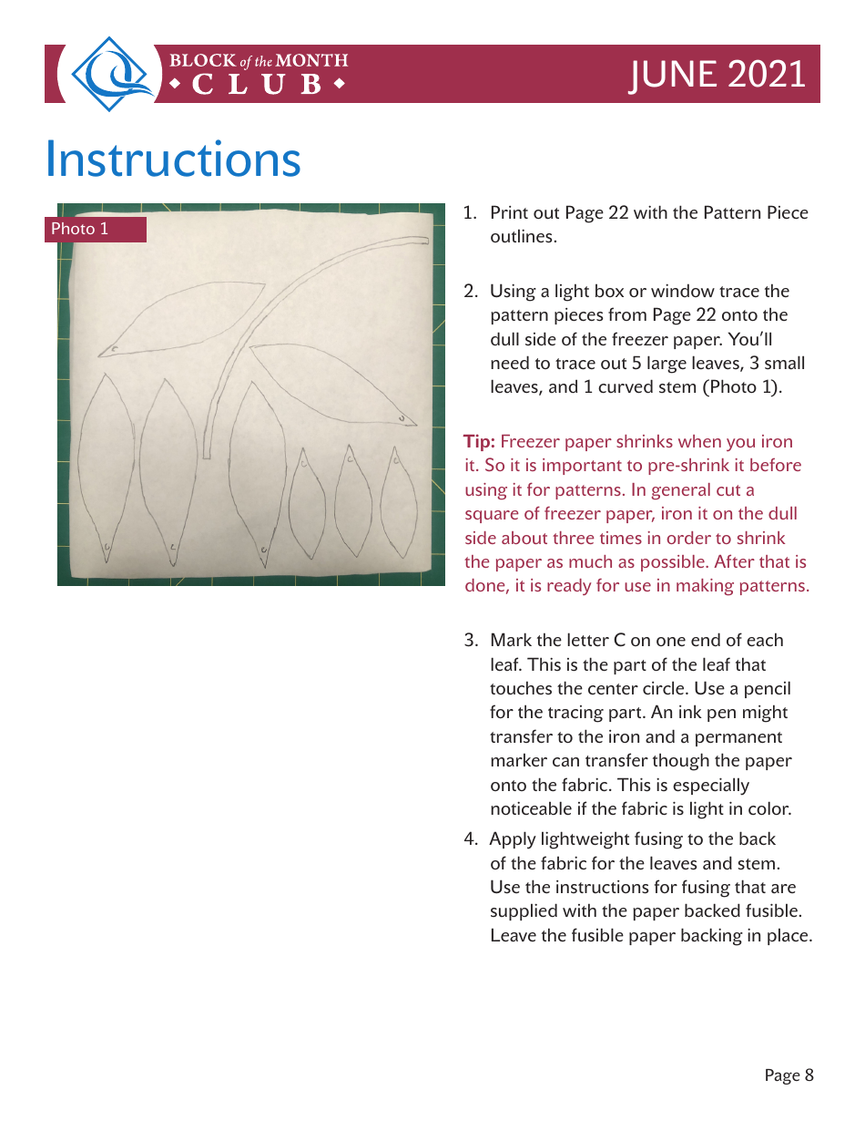 Circular Leaf Block Quilt Pattern Templates, Page 8