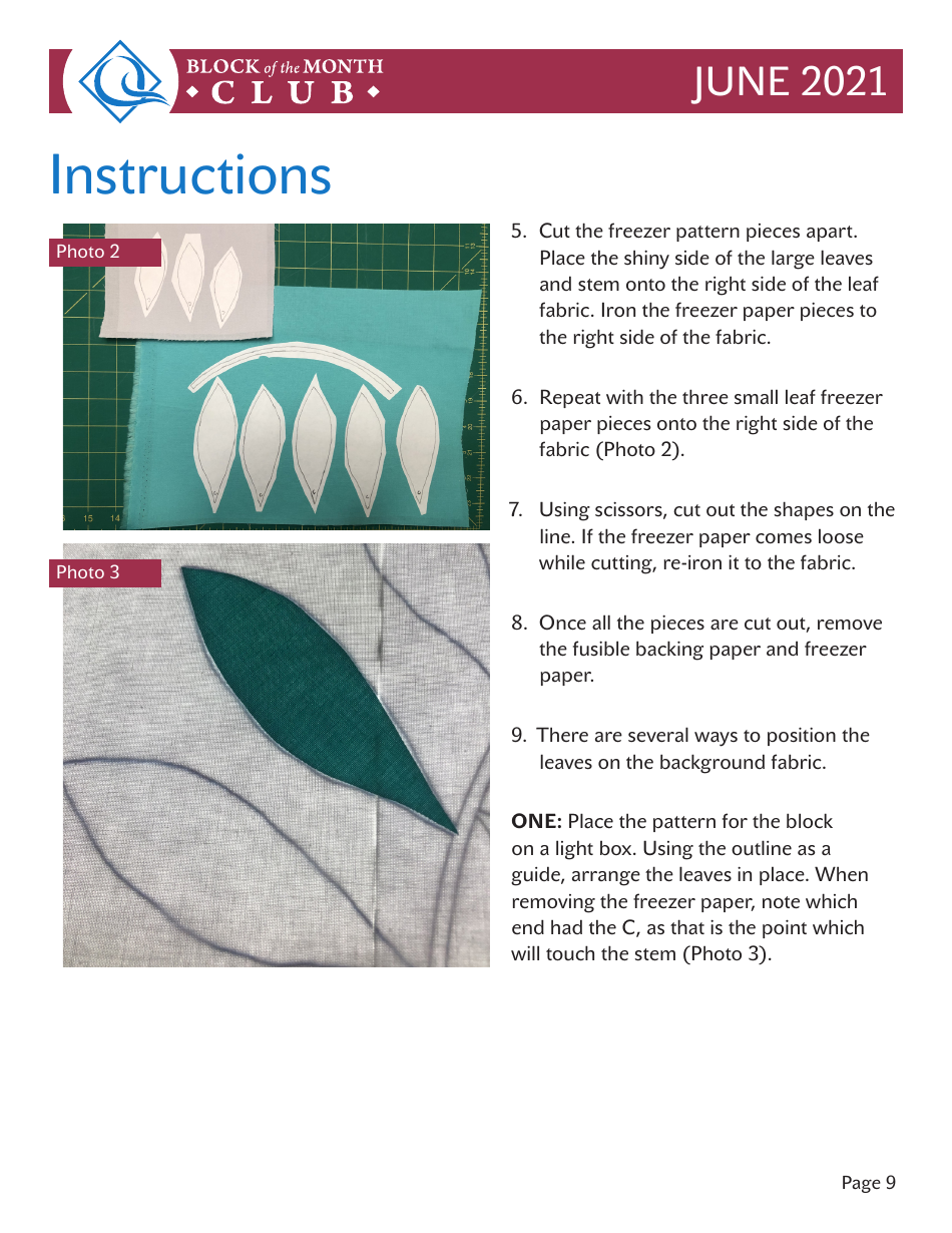 Circular Leaf Block Quilt Pattern Templates, Page 9