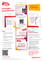 Document preview: Printable Donation Box Template - Christian Aid