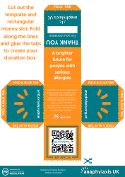 Document preview: Donation Box Template - Anaphylaxis Uk