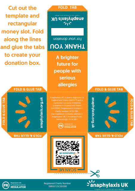 Donation Box Template - Anaphylaxis Uk