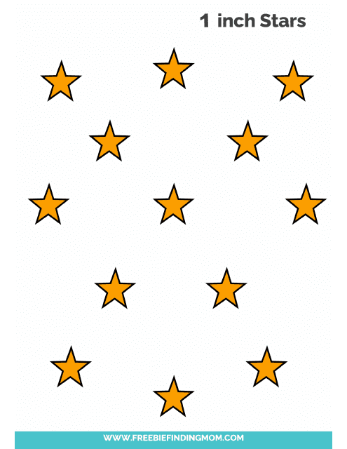 Colored 1-inch Star Templates Preview