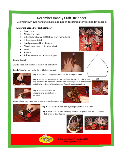 Pinecone Reindeer Craft - Two Little Hands Productions