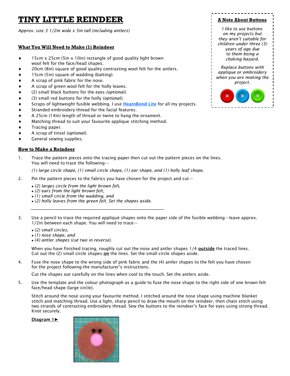 Tiny Little Reindeer Ornament Templates - the Red Boot Quilt Company, Page 4