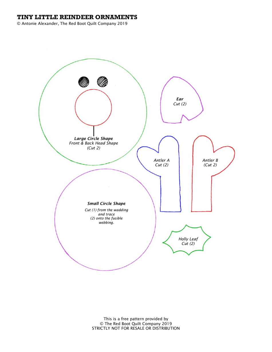 Tiny Little Reindeer Ornament Templates - the Red Boot Quilt Company, Page 7