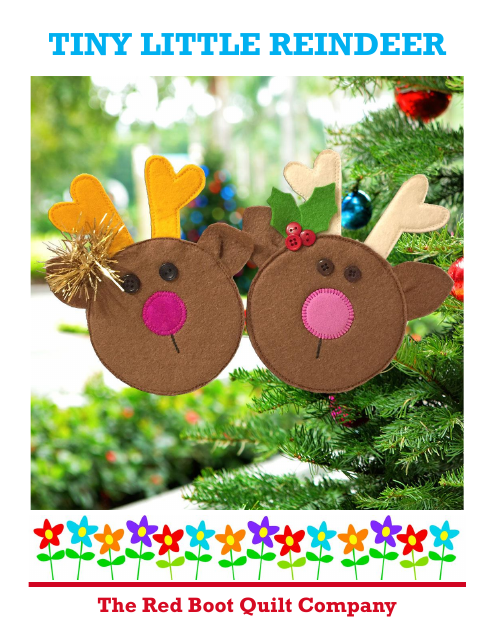 Tiny little reindeer ornament templates