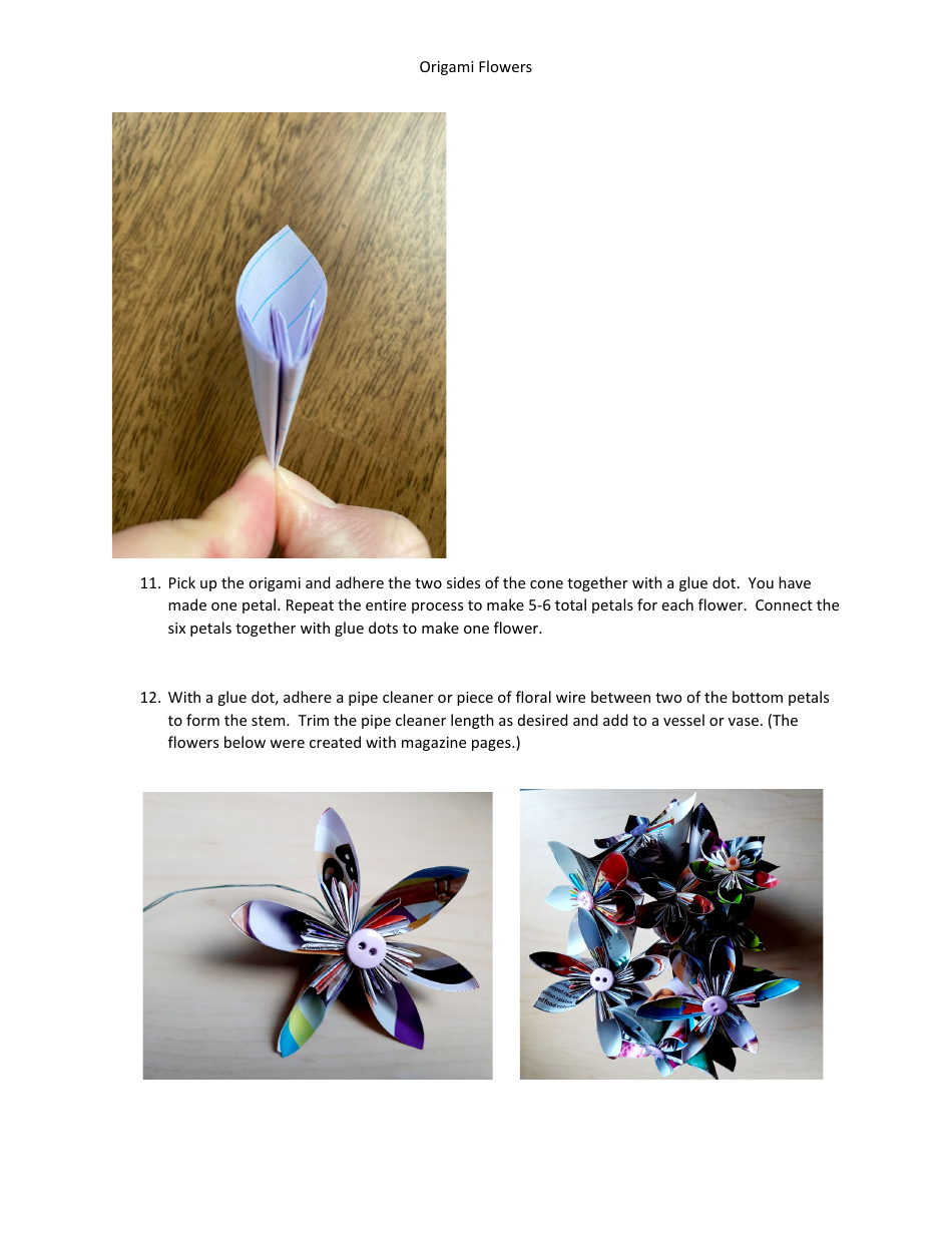 Origami Paper Flower, Page 6