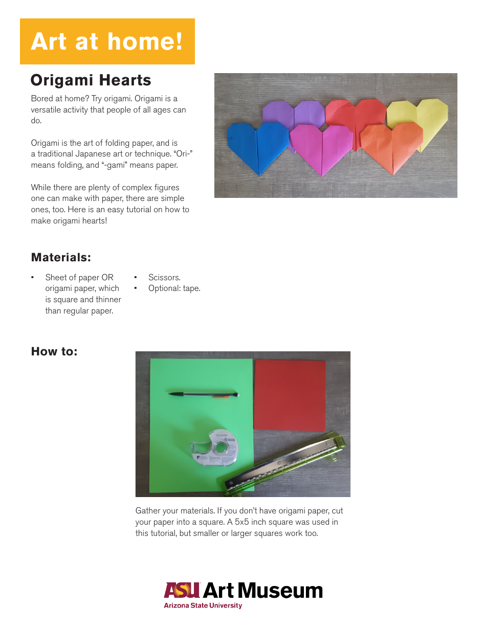 Origami Paper Hearts Download Printable PDF | Templateroller