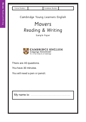 Cambridge English Sample Papers - Movers, Page 14