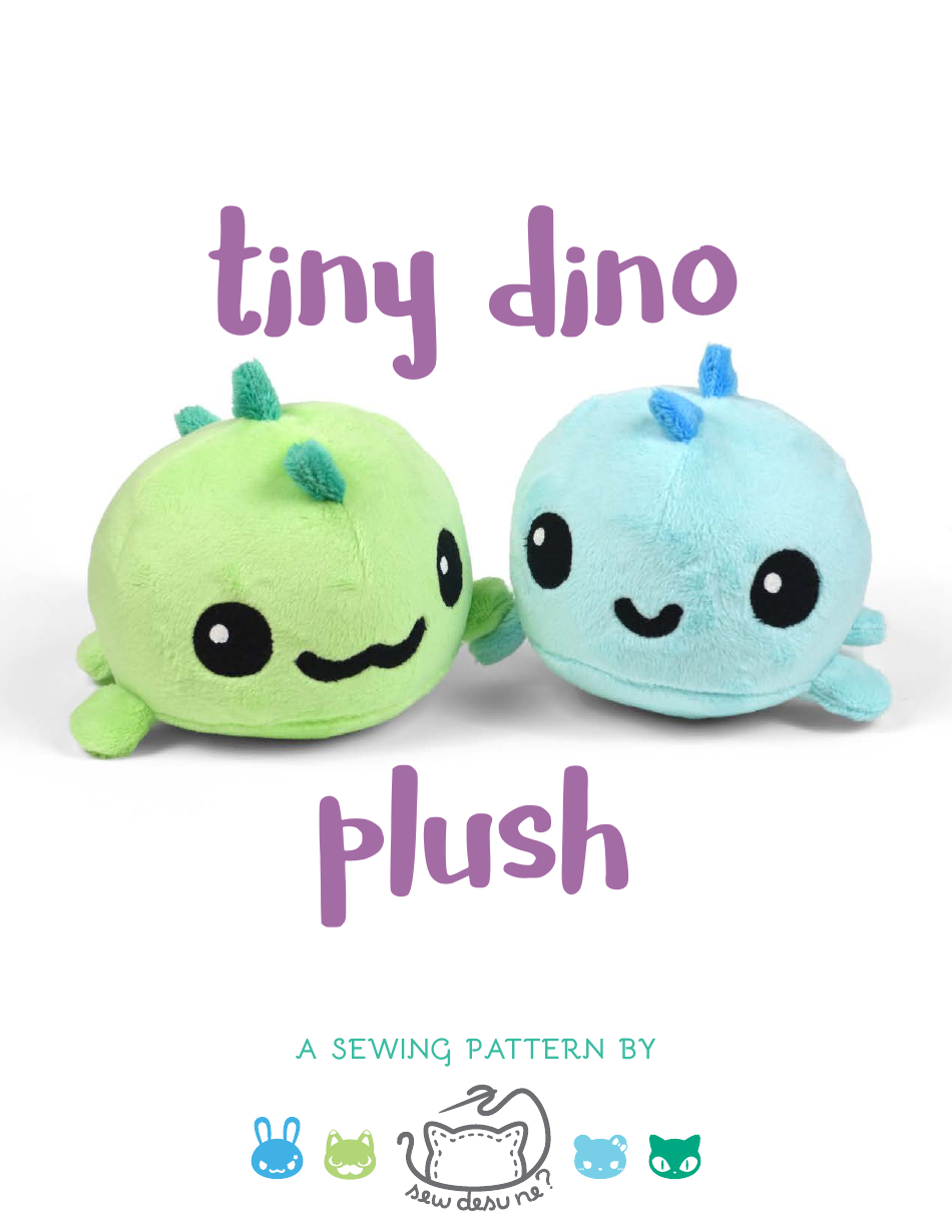 Tiny Dino Plush Sewing Template - Choly Knight