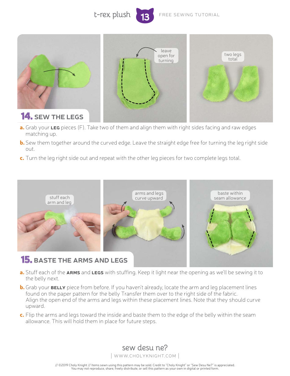 T-Rex Plush Templates - Choly Knight, Page 13