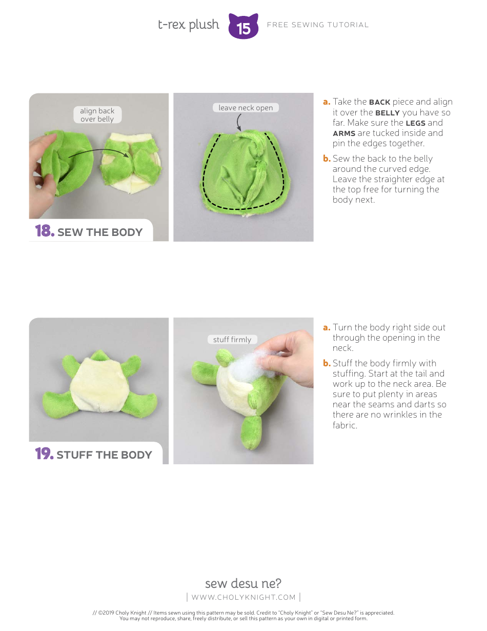 T-Rex Plush Templates - Choly Knight, Page 15