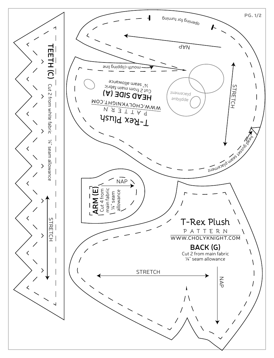 T-Rex Plush Templates - Choly Knight, Page 17