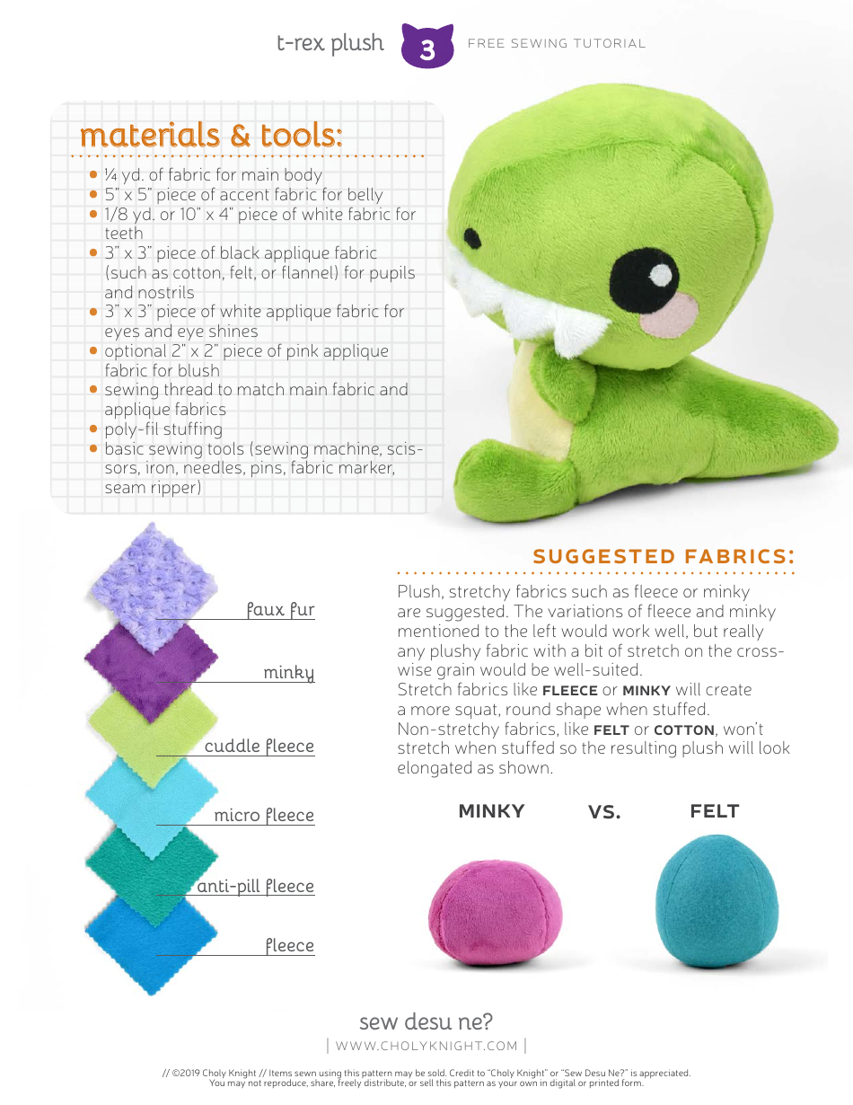 T-Rex Plush Templates - Choly Knight, Page 3