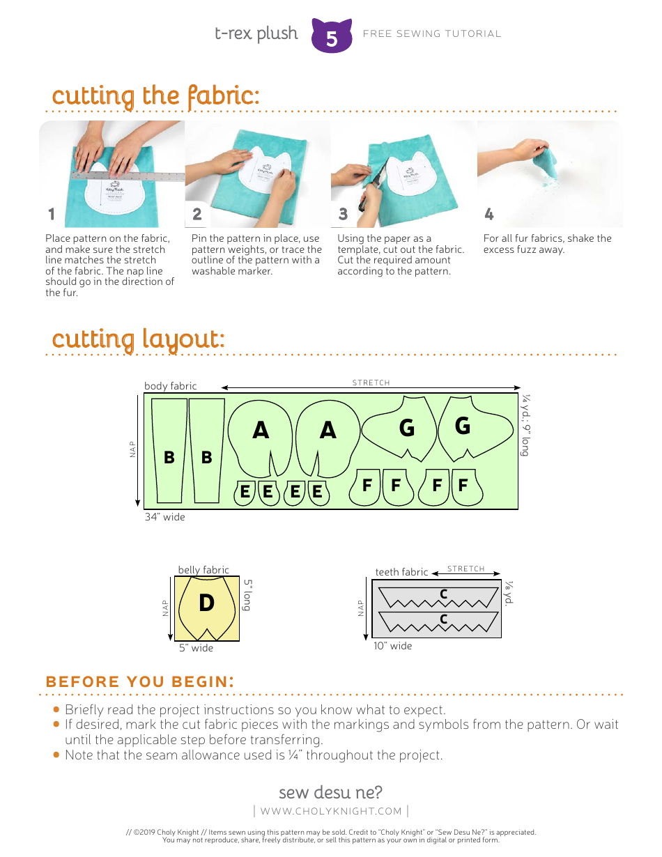 T-Rex Plush Templates - Choly Knight, Page 5