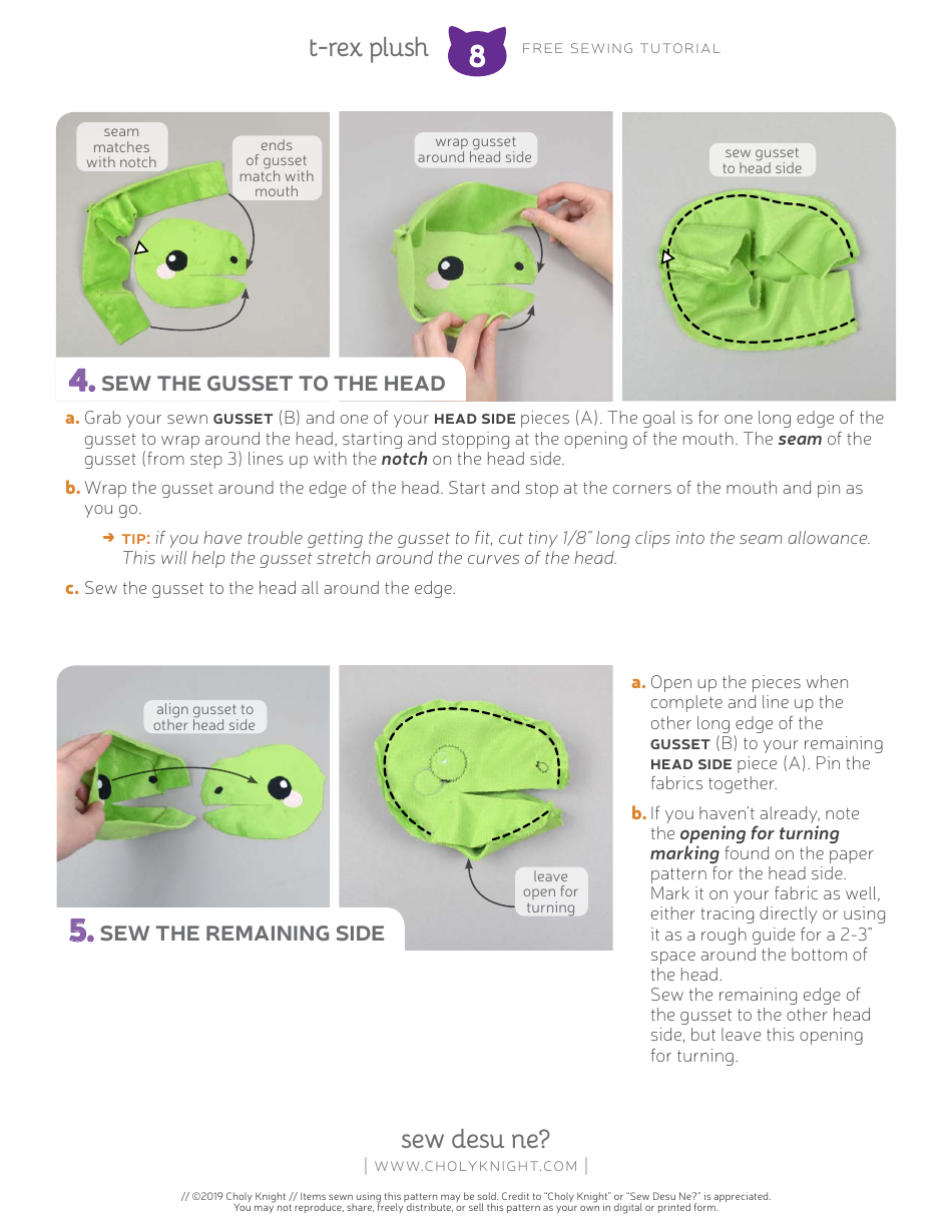 T-Rex Plush Templates - Choly Knight, Page 8