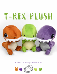 Document preview: T-Rex Plush Templates - Choly Knight