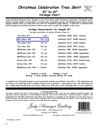 Christmas Celebration Tree Skirt Template Layout Sheet &amp; Yardage Chart - Quiltworx, Page 6