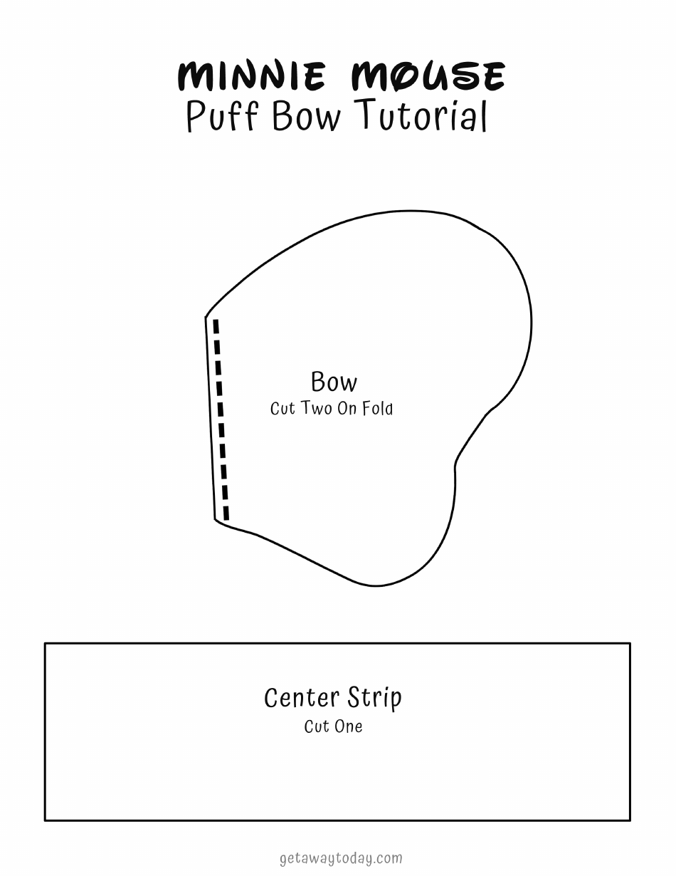 Minnie Mouse Puff Bow Template, Page 1