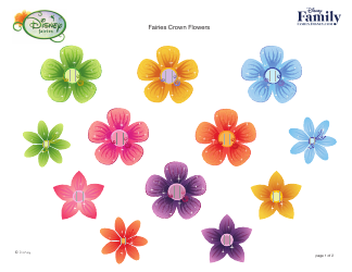 Document preview: Fairies Crown Flower Templates - Disney