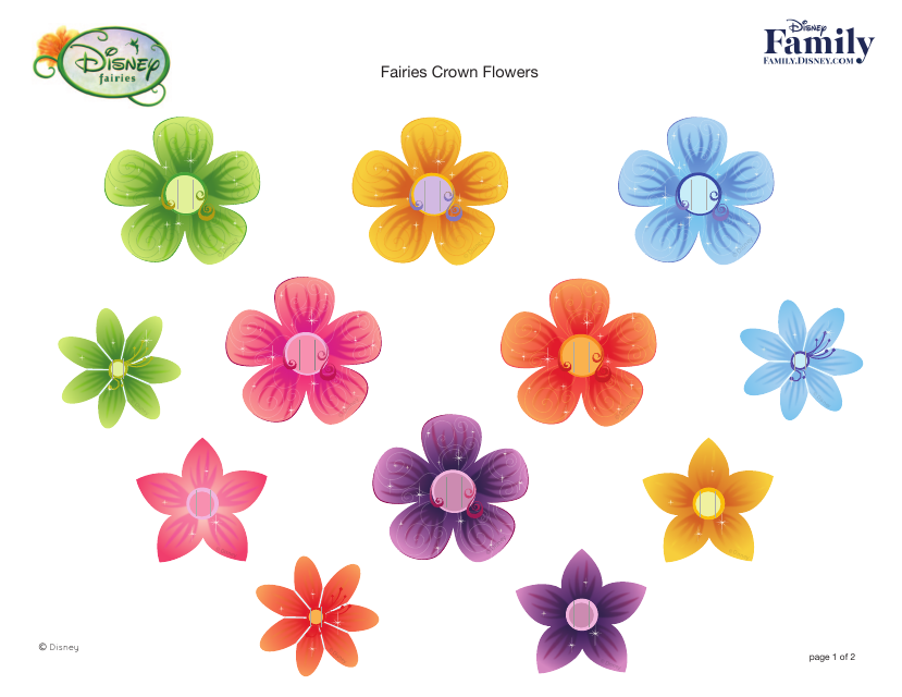 Fairies Crown Flower Templates - Disney