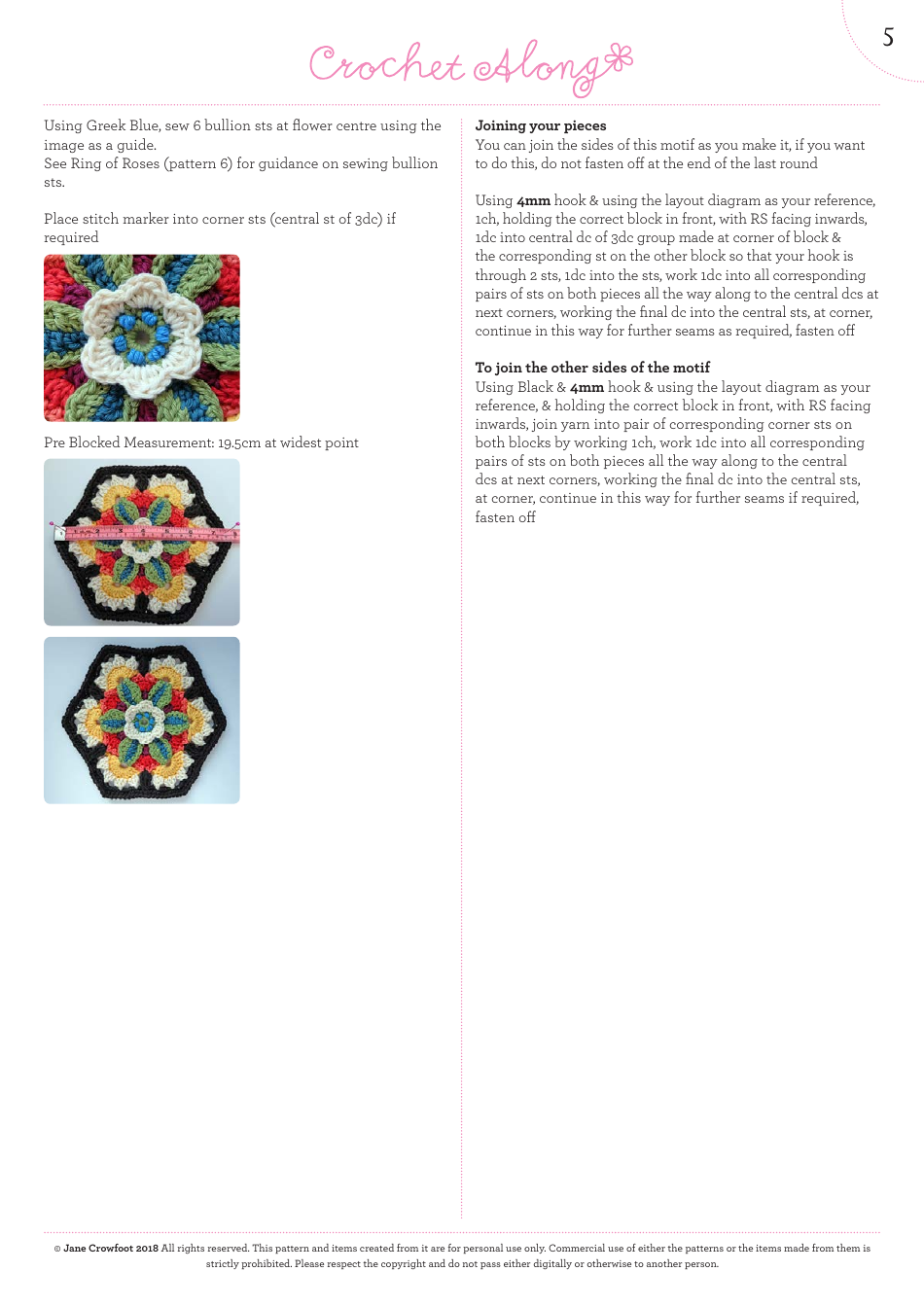 Fridas Bouquet Blanket Pattern Template - Jane Crowfoot, Page 6
