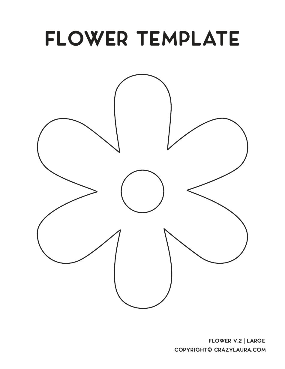 Flower Template - Six Petals, Page 1