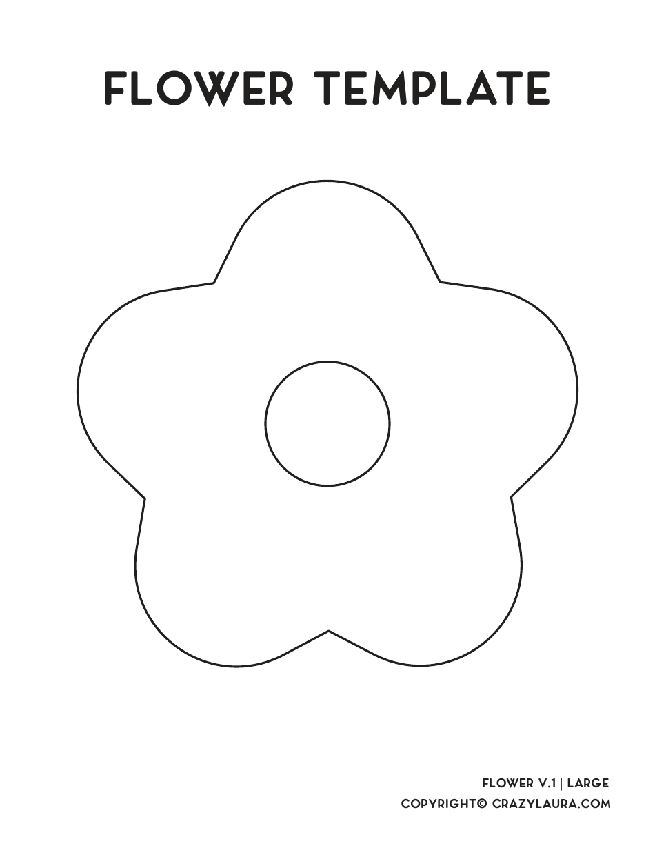 Flower Template - Five Petals, Page 1