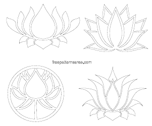 Document preview: Lotus Flower Outline Templates