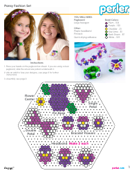 Document preview: Perler Beads Pansy Fashion Set Pattern - Dimensions Crafts