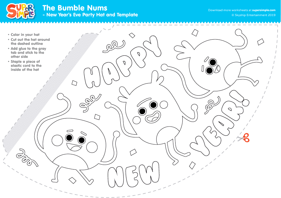 The Bumble Nums Party Hat Template - Skyship Entertainment