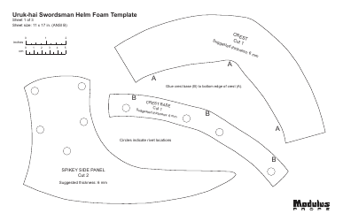 Document preview: Uruk-Hai Swordsman Helm Foam Template