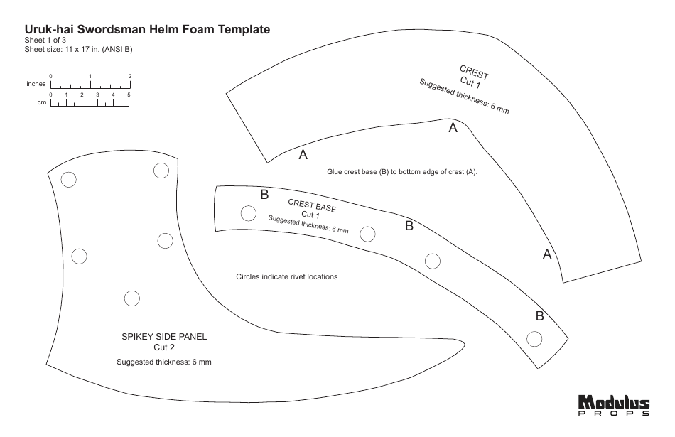 Uruk-Hai Swordsman Helm Foam Template Download Printable PDF ...