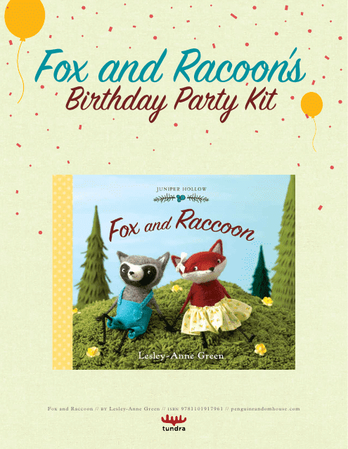 Fox and Raccoon's Birthday Party Template Kit - Illustration