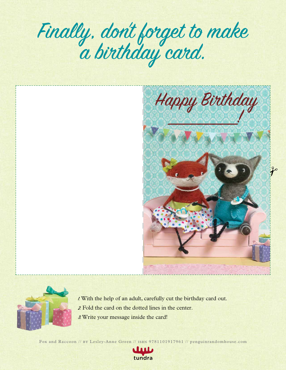Fox and Racoons Birthday Party Template Kit, Page 6