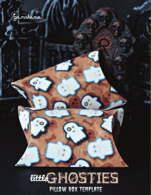 Little Ghosts Pillow Box Template - Cute and Spooky Halloween Pillow Box Design