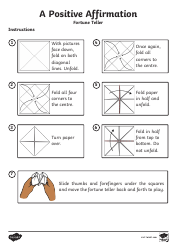 Positive Affirmation Fortune Teller Template, Page 2