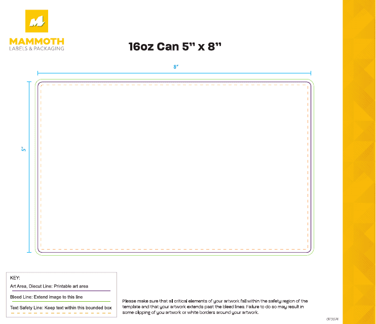 5' X 8' 16oz Can Template