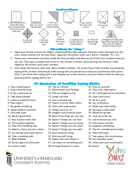 Coping Skills Origami Fortune Teller Template, Page 2