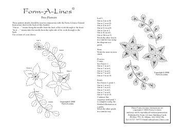 Document preview: Two Flowers Embroidery Pattern Template - Form-A-lines