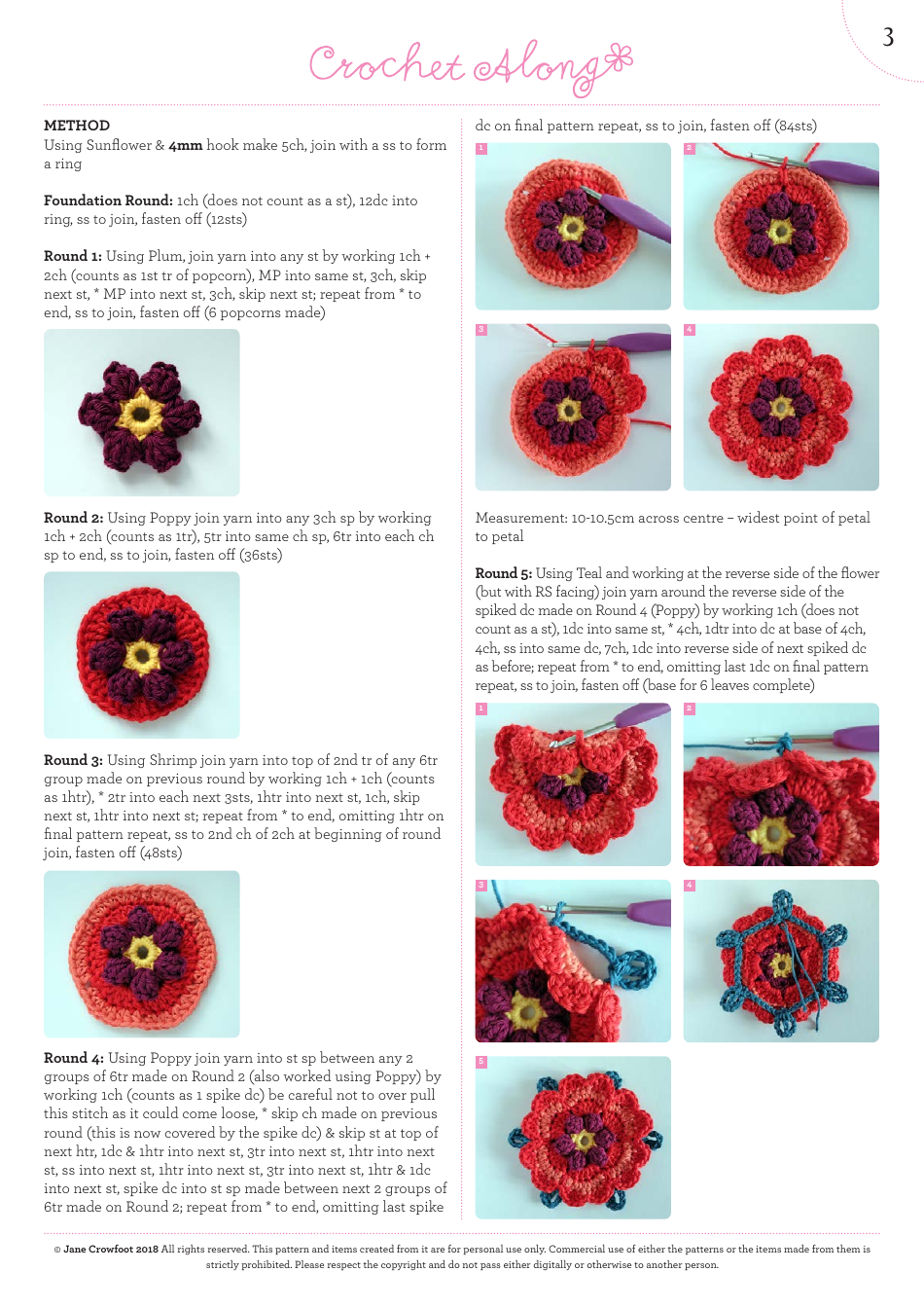 Heart Rose Quilting Pattern (UK Terms) - Stylecraft Yarns, Page 4