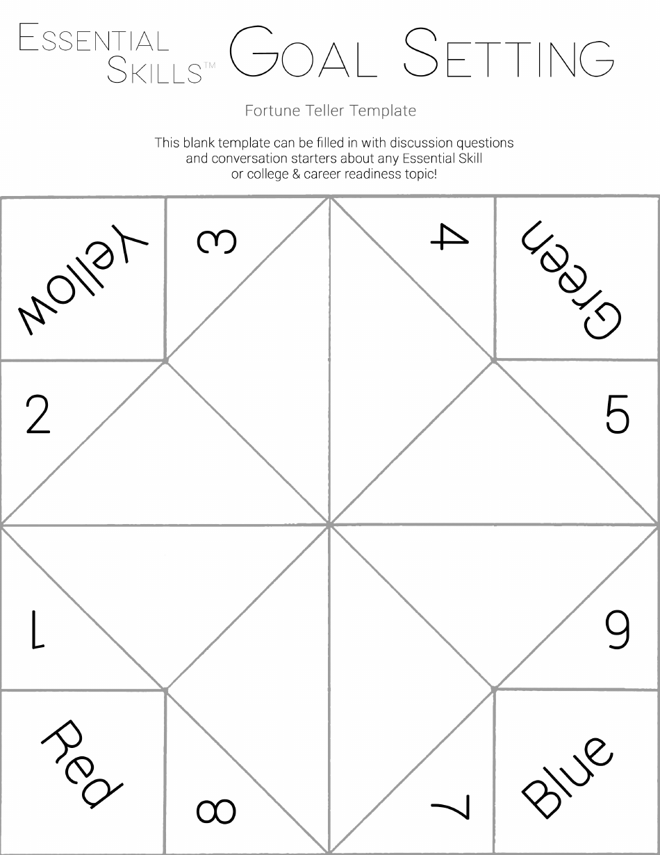 Goal Setting Fortune Teller Template - Cfes, Page 4