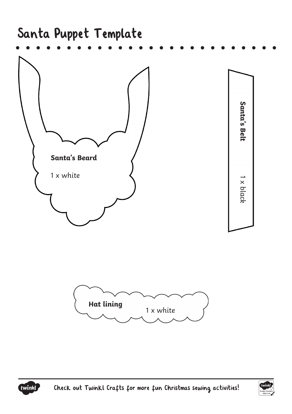 Santa Hand Puppet Templates, Page 3