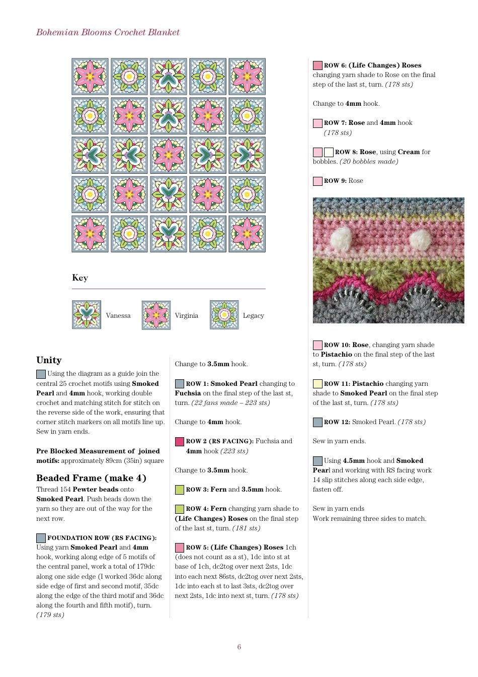 Bohemian Blooms Crochet Blanket Pattern - Jane Crowfoot, Page 6