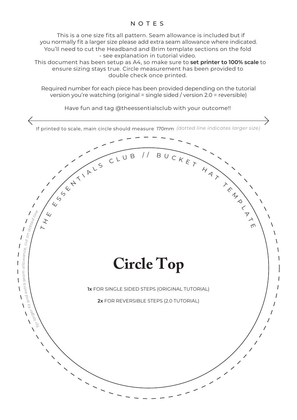 Diy Bucket Hat Templates Download Printable PDF | Templateroller