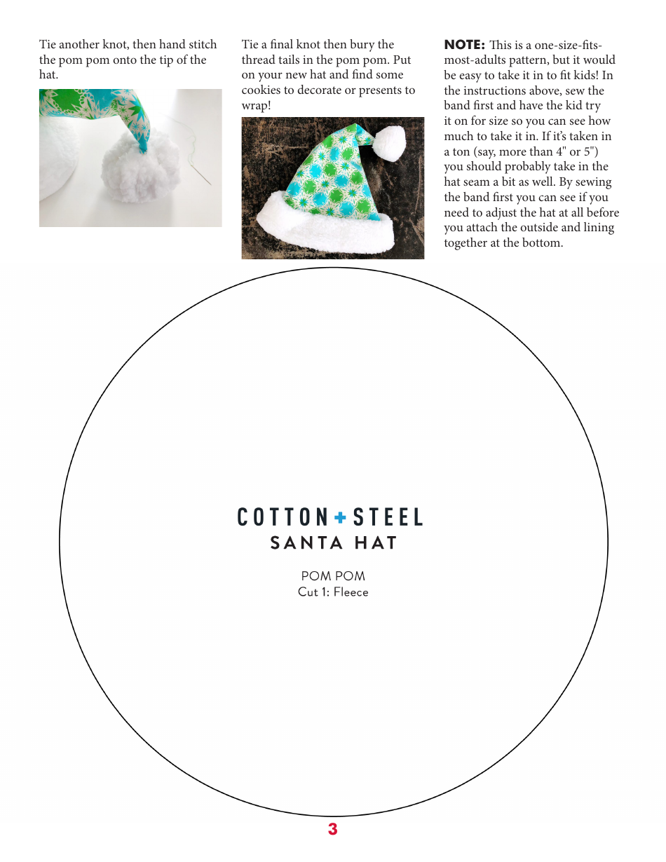 Santa Hat Sewing Templates, Page 3