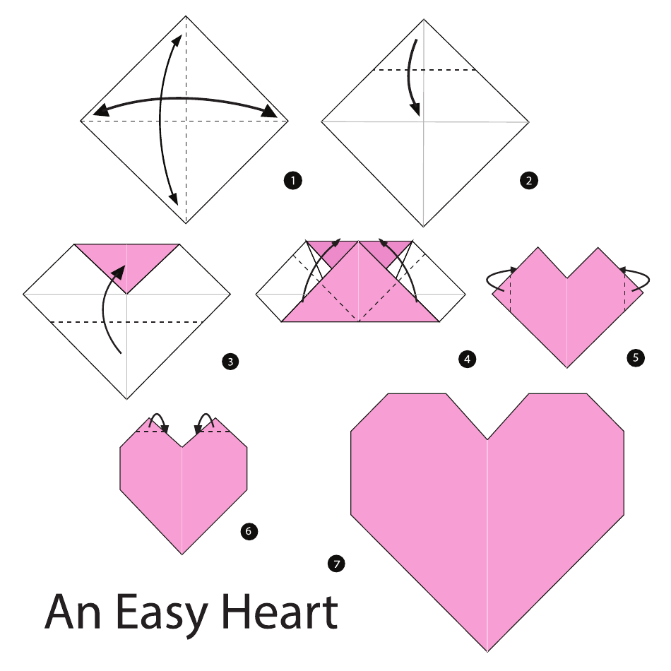 Simple Origami Heart Guide, Page 1