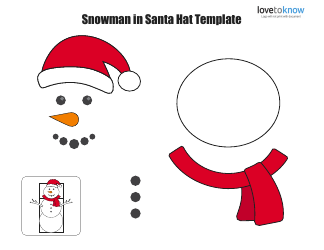 Document preview: Snowman in Santa Hat Template