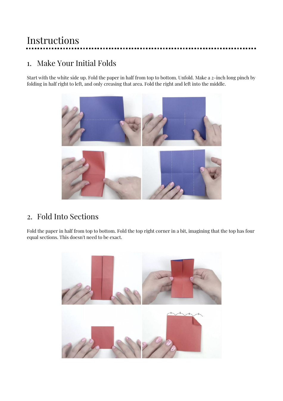 Origami Paper Heart Template, Page 3