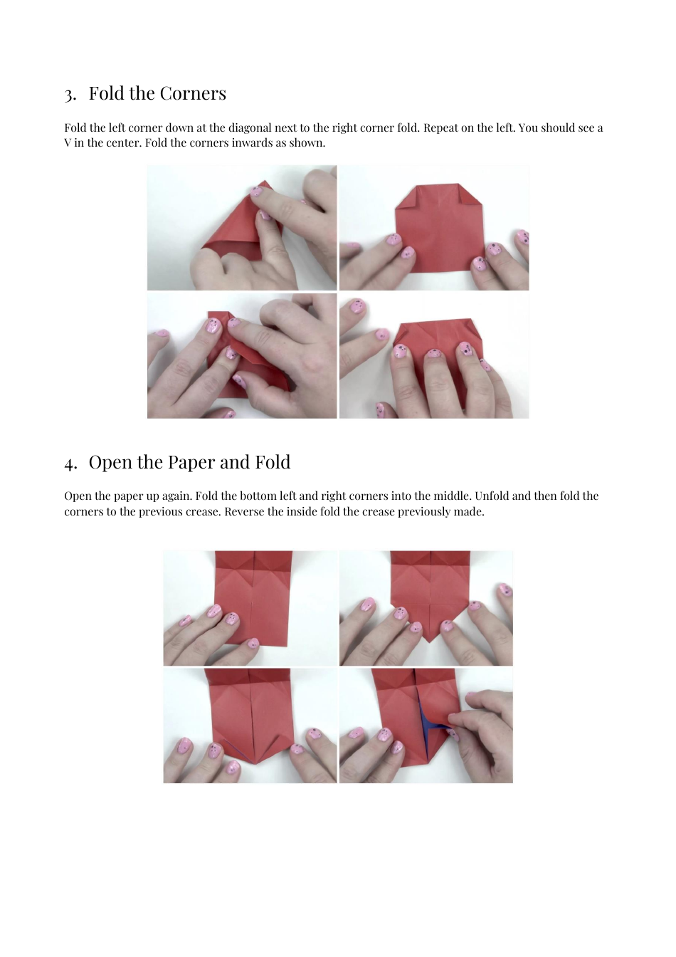 Origami Paper Heart Template, Page 4